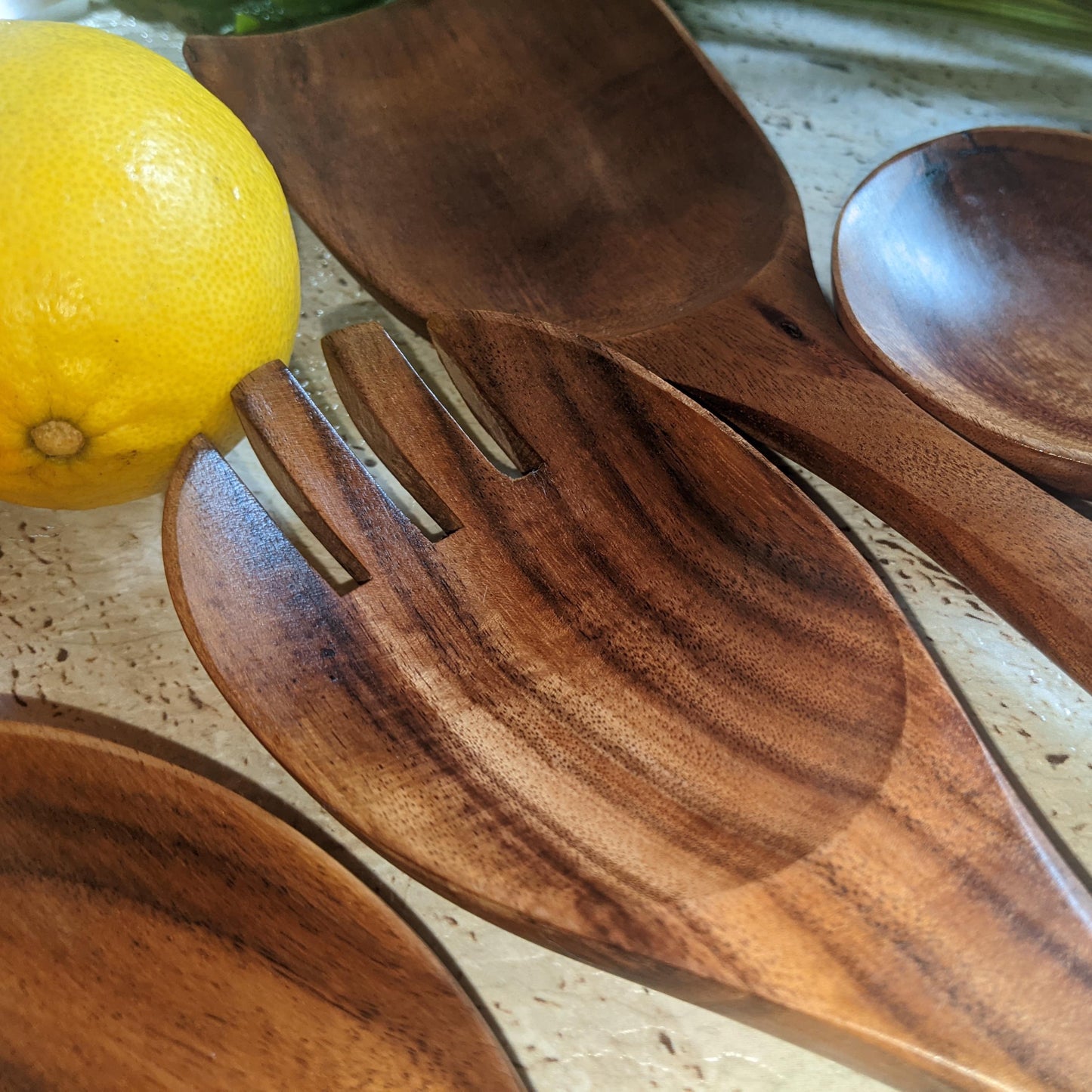 Montuk 6 Pcs Natural Teak Wood Cooking Utensils Set for Kitchen, Spoon Set.
