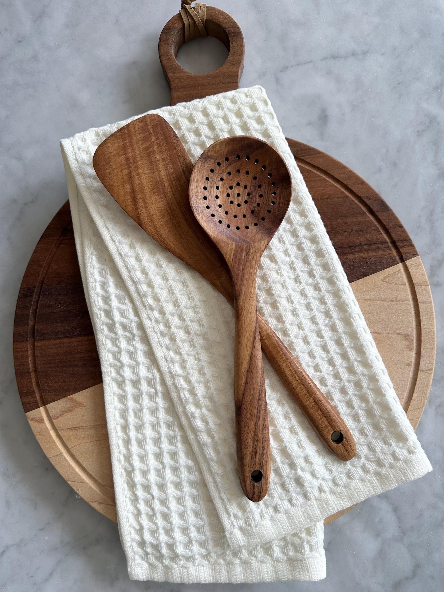 Teak Wooden Utensil Set – 4 Piece Natural Kitchen Cooking Tools