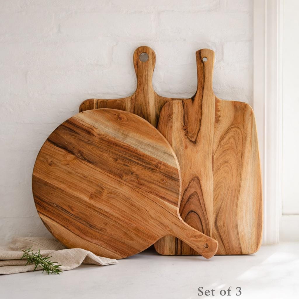 Solid Wood Cutting Board Gift Set,  With Handle, Homeware Kitchen Decor